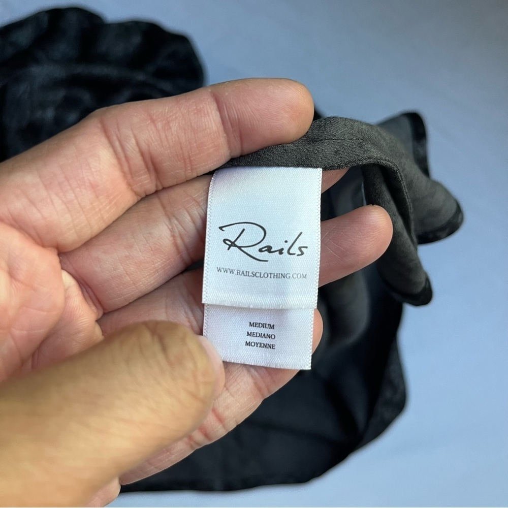 Rails Black Python Snake Print Satin Vneck Long P… - image 7